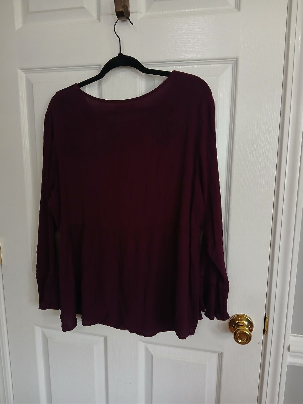 Embroidered Velvet Panel Long-Sleeve Top — Plum Whimsigoth Fairy Grunge Boho - Picture 7 of 8